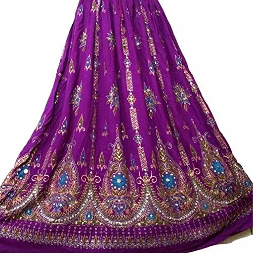 Stunning Ladies Indian Boho Hippie Gypsy Sequin Summer Sundress Maxi Skirt M L (PURPLE)