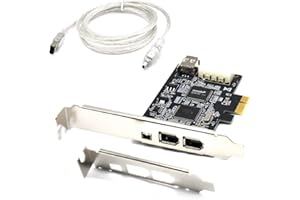 PARDARSEY Padarsey - Tarjeta PCIe Firewire para Windows 10, IEEE 1394 PCI Express Controller 4 puertos (3 x 6 pines y 1 x 4 pines), adaptador Firewire 800 1394a para Windows 7/8/Mac OS con soporte de perfil