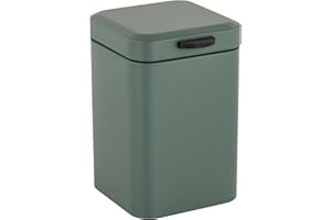 Relaxdays Kosmetikeimer Wandmontage, 3 l, Absenkautomatik, entnehmbarer Inneneimer, Bad Mülleimer, Edelstahl, dunkelgrün
