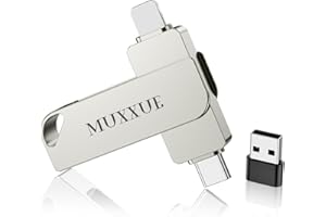 32 Go Cle USB Phone Stockage sans Application, MUXXUE Clé USB Phone Mémoire Externe pour 1Phone/1Pad/ Android et PC Cle USB C Clef pour Stockage Photos, Vidéos, Fichiers