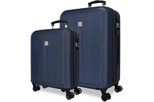 Roll Road Camboya Juego de Maletas Azul 55/68 cms Rígida ABS Cierre de combinación Lateral 93L 6,4 kgs 4 Ruedas Dobles Equipaje Mano