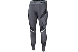 AMZSPORT Pantaloni Sportivi a Compressione da Uomo Leggings da Palestra Calzamaglia ad Asciugatura Rapida