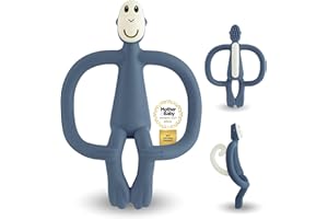 Matchstick Monkey - Beißring Affe Original - Baby Zahnungshilfe - weiche Noppen massieren wundes Zahnfleisch - Silikon BPA-frei - Greifling für Zahnen - ab 3 Monaten - petrol