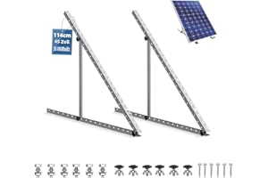 Oududianzi® Solar Panel Bracket 114 cm, Solar Panel Holder Flat Roof 45 Inches, Bracket for Solar Panels, Flat Roof Mount PV Modules for Flat Roof Wall Caravan Boat, Adjustable Angle 0-90°