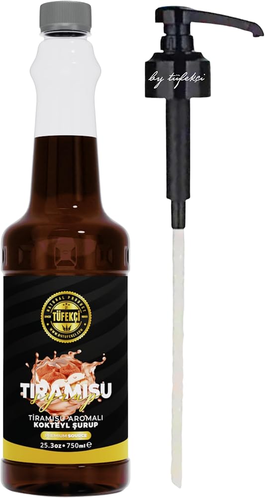 By Tüfekçi Tiramisu Aromalı Şurup Pompalı Set, 750 ml