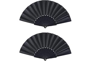 YFHUVB Paper Fans, 2pcs Hand Fan Folding, Handheld Fan Folding, Folding Fans Handheld, Folding Fan For Women Men, Paper Fan For Wedding Party Decoration Birthday Gifts