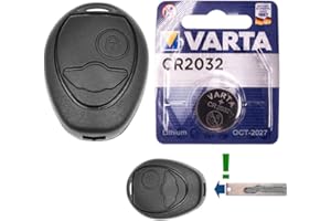 CARCASASCHULAS Juego de reparación de Llave de Coche con 2 Botones + Llave en Blanco + batería cr2032 Compatible con Mini Cooper R50 R53