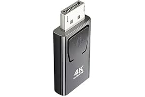 SK DEPOT Displayport to HDMI Adapter, 4K DP to HDMI Converter Displayport 1.4V Nickel Plated for Desktop, Laptop, Projector, HDTV (DP Male to HDMI Female, Black & Silver, 1 Pack)