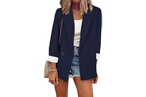YMING Femmes Chic OL Affaires Blazer Manches Longues Boutons Manteau Affaires Couleur Unie Cardigan