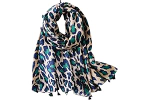 FAIRYGATE Leopard Scarf Women Lady Oversized Long Soft Warm Wrap Shawl Animal Print Scarves