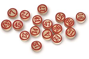 Cayro - Jetons De Bingo en Bois Simple Face - Numéros Chance - Jeux De Chance - Jeux Classiques