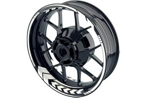 ‎ONEWHEEL OneWheel Felgenaufkleber Motorrad - Felgenstreifen | Racing Wheelsticker Set für Vorder- & Hinterrad V6 - Felgenrandaufkleber (Weiss - glänzend)