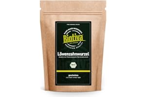 Biotiva Tisane de racine de pissenlit bio 250g - Taraxacum officinale - Pissenlit séché - Conditionné et contrôlé en Allemagne (DE-ÖKO-005)