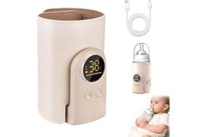 HOSSOM Scaldabiberon Portatile Senza Fili, Scaldabiberon 8000mAh con Display a LED, Riscaldamento rapido per biberon, 6 velocità regolabile, Isolamento Termico 24H, per Casa Viaggi e Outdoor all'aperto