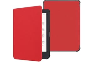 FINTIE Étui pour Kobo Clara HD 6 Pouces 2018 (Numéro de Modèle: N249) - Housse Fine et Légère Coque Fermeture Magnétique Fonction Réveil/Sommeil Automatique, Rouge