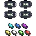 FABTEC Aluminium Airplane Light (7 Colors) Waterproof Universal Warning Signal Blinker Led Strobe Rechargeable Safety Light for Bike Cars Drones Helmet (Pack of 4)