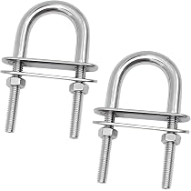 U-Bolzen mit Gegenplatte M10 x 130 mm Edelstahl-304 (A2