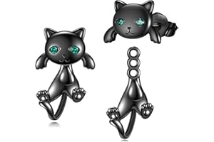 POPLYKE Orecchini a perno Axolotl, a forma di gatto, cane, rana, da donna, in argento Sterling 925, maiale, gatto, rana, ipoallergenici, volpe, bulldog francese, idea regalo di compleanno