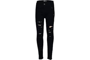 A2Z 4 Kids Enfants Extensible Jet Noir Denim Jeans Déchire Délavé Mode Jegging Maigrichon Pantalon Élégant Pantalon Nouveau pour Filles Âge 5 6 7 8 9 10 11 12 13 Ans