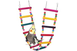 ASOCEA Bird Parrot Ladders Hanging Toys Pet Swing Bridge Climbing Toys Standing Hammock Cage Accessories for Small Medium Chicken Lovebirds Cockatiel Conure Parakeet Finches Trainning Playing