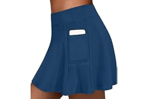 GUKOO Mujer Deportivo Corto Falda de Golf Pilates Fitness Correr Deporte Básica Patinador Multifuncional con Pantalones Cortos Falda