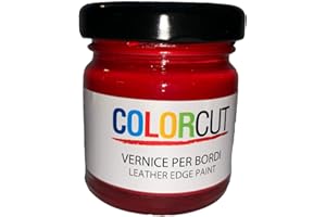 MG - MIGNOGNA GIANLUIGI - LAVORAZIONE ARTIGIANALE PELLE E CUOIO Tintura per bordi "Color cut" 30 ml - Tintura per rifiniture bordi ed orli in pelle e cuoio, Colore n. 36: Papavero