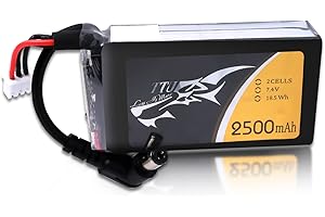 TATTU 2500mAh 2S 7,4V Batterie Lipo de Rechange avec Prise DC 3,5mm pour Fatshark Goggles