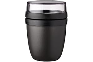 Mepal - Lunchpot Ellipse - Nordic Black – 500 ml praktischer Müslibecher, Joghurtbecher, To go Becher – Geeignet für Tiefkühler, Mikrowelle und Spülmaschine, 700 ml