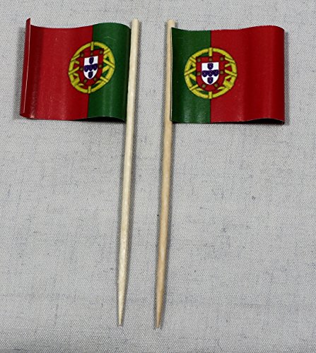 Party-Picker Flagge Portugal Papierfähnchen in Profiqualität 50 Stück 8 cm Offsetdruck Riesenauswahl aus eigener Herstellung