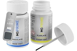 ‎MGPRIME MG PRIME Autolack Lackstift Set für Volkswagen VW LD7X / 2R Platinum Grey Metallic/Gris Platine Metallic Basislack Klarlack je 50ml