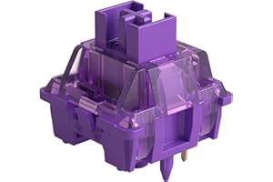 Akko V3 Pro Switch para Teclado Mecánico, Switches Táctiles, 5 Pin 40gf, Ranura LED RGB, Cubierta Transparente, Interruptores MX para Kit Bricolaje/Keyboard (45 PCs, Violeta)