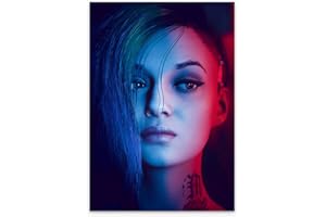 KANCAIGOU Cyberpunk Judy Alvarez Leinwanddrucke, Wandkunst, Poster, 18,1 x 45,7 cm, ungerahmt
