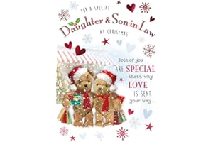 Regal Publishing Christmas Card For a Special Daughter & Son In Law Shop bears - 9 x 6 inches