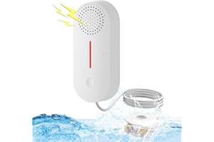 BQWEUN Smart Wassermelder, 100db Lauter Wassersensor, Wasser-Alarm-Batterie-Betrieben, Wasserstandssensor WLAN, Akustischer Und Optischer Hochwasseralarm für KüChen, Keller Und Badezimmer