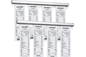 HEMLOSK Barra de Pedidos,Soporte Comandero Metalico Aluminio Autoadhesivo Clip Porta,2Pcs Porta Tickets Restaurante 30cm,Barra Porta Comandas para Sujeción de Notas Aluminio para Restaurant Cafes Pubs Bars