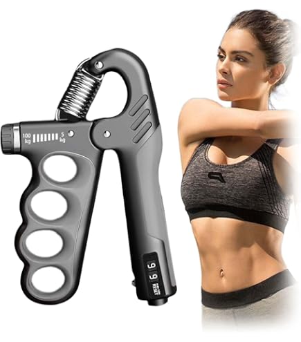 Keria Rinforzatore Presa Mano Regolabile 5-100 Kg Con Contatore Digitale - Allenatore Avambraccio Ergonomico Per Atleti E Musicisti