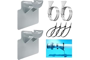 IHLOOTD Support Tuyau Piscine 2 Pièces Tuyaux pour Piscine Support Piscines Hors Sol Accessoire avec Collier de Serrage Protection Anti-Torsion en Plastique (Gris)