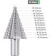 Profi HSS Stufenbohrer, Vakki Schälbohrersatz Ø 5-35mm 2 Schneiden Konusbohrer Kegelbohrer- Silber