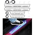 FABTEC Acrylic,Car Door Foot Step Sill Plate with Mirror Finish Led Compatible with Tata Safari (Set of 4pc, Blue)(6 Month Warranty)