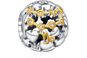 Annmors Jewellery Charms Birthday Hearts Anhänger S925 Sterling Silber Birthstone Bracelet Bead & Cubic Zirconioa für Europäische Armbänder Halskette,Schmuck Geschenk Christmas für Damen Herren