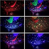 Multicolor Mond Sterne Licht Projektor für Kinder Beleuchtung, Kinderzimmer Nachttisch Nacht Lampe und Schlaf Beruhiger Lampe Abnehmbare Weiße Kuppel - 5