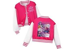 Genérico Huntrix - Chaqueta de Béisbol con Estampado y Botones Top Casual Manga Larga para niñas con Estampado de Animados Básico Moda Manga Larga Sudadera para Niños