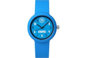 Clondo Orologio Da Polso Analogico Bambini, Idea Regalo 6-12 Anni Per Napoli Fan, Cassa 33mm e Cinturino Silicone, Scatola Ufficiale