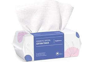 PoeticEHome Toalla facial desechable | Grueso y absorbente | Tejido facial de algodón biodegradable | Toallitas limpias y secas para limpiar y desmaquillar