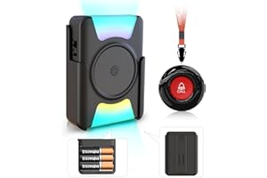 CallToU Personal Alarms Elderly Wireless Caregiver Pager Call Button Nurse System 1 Waterproof Panic Vibrating Flashing Receiver Seniors/Patients/Disabled at Home, Button+ (CC21 01ab 1-1)