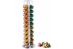 Wdmiya Support Capsules Nespresso, Porte Dosette Capsules Nespresso Café Rotatif 360 Degrés, Distributeur de Capsule Nespresso Range, Rangement Capsules Nespresso Presentoir - pour 40 Pièces