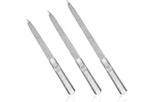 ‎WELLEHOMI 3 Stück Nagelfeilen Set Hochwertige 3 Größen Zwei Seiten Maniküre Nagelfeile Edelstahl Nagelfeile für Frauen Männe Fußnägel Fingernägel Gelnägel Maniküre Salon (13.6/15.6/18.6cm)