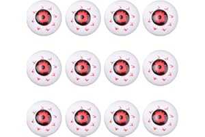 TSLBW Halloween Augäpfel,12 Stück Kunststoff Ping Pong Augapfel Horror Requisiten Kostüm Für Gastgeschenke,1,3 Zoll Terror Cosplay Spooky Creepy Augapfel für Jugendliche Erwachsene