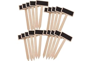 DINGFENG 20 Stücke Preisschilder, Holzschilder zum Beschriften, Pflanzenschilder, Gartenschild, Holztafel einsetzbar als Lebensmitteletikett, Idee, Geburtstag, Party, Tischdekoration
