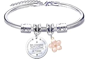 QTQTLP Cousine Cadeau Anniversaire,Cadeaux Cousine Bracelet Cadeau Surprise Noël pour Cousine Cadeau Noël Cadeau Cousine d'anniversaire Cadeau de fin d'études